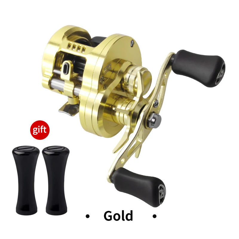 Kawa Fishing Reel Cast Drum Wheel DK100/150/200 Drag 7/15kg Casting Reel12+1BB Weigt 188/203g Metal Body Handle With Rubber Knob
