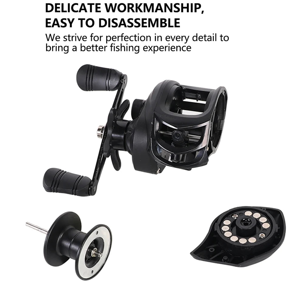 Baitcasting Reels 7.2/1 Gear Ratio Max Drag 10kg Saltwater Freshwater 18+1BB