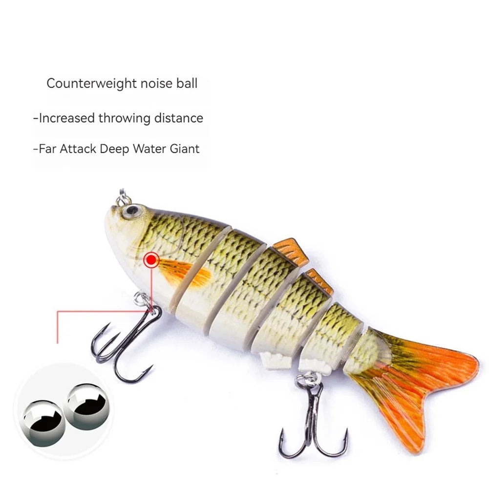 10cm/16.5g Robotic Fishing Lure with Treble Hooks 3D Artificial Hard Bait Lifelike Slow Sinking Fish Bait for Bass Pike Fishing