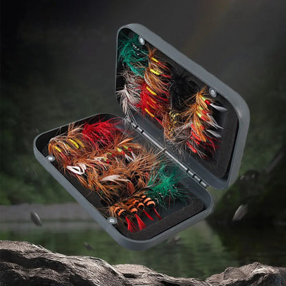 60/41pcs Box Bionic Fly Hook Set Artificial Insect Fishing Baits  with box