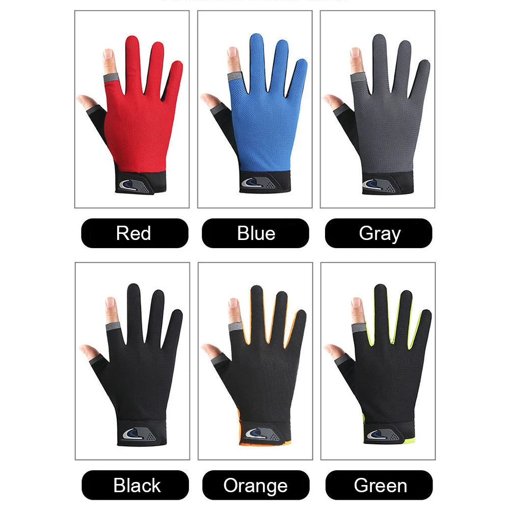 Winter Fishing Gloves 2 Cut Fingers Sport Cycling Mitten Men Women Breathable Anti-slip Antiskid Fishing Wear Outdoor Fishing