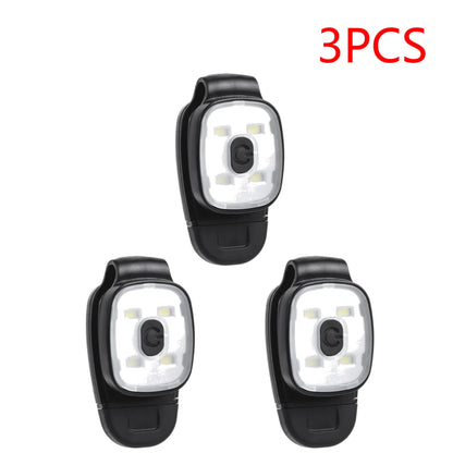 2-10PCS LED Clip Flashlight USB Charging LED Multifunction Lightweight Warning Lights for Night Walking