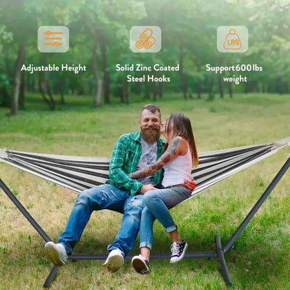 Gyroor Adjustable Stand Hammock - 600lb Capacity Stylish Hammock Bed with Storage Bag for Outdoor Relaxation