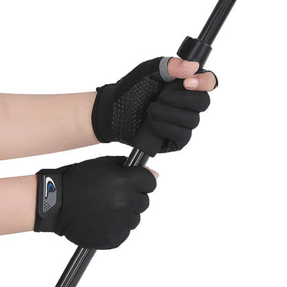 Winter Fishing Gloves 2 Cut Fingers Sport Cycling Mitten Men Women Breathable Anti-slip Antiskid Fishing Wear Outdoor Fishing