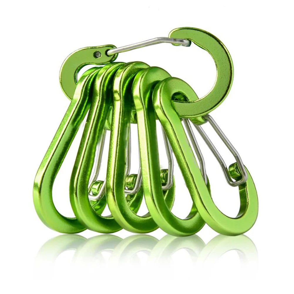 1-12PCS Carabiner Clip Set Tourist Hooks Aluminium Alloy  Carbin Buckle  Camping Karabiners