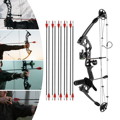 Compound Bow For Adults, Right Hand, Hunting Kit: 3 Pin Lighted Sight For Outdoor Competition, Hunting, Training