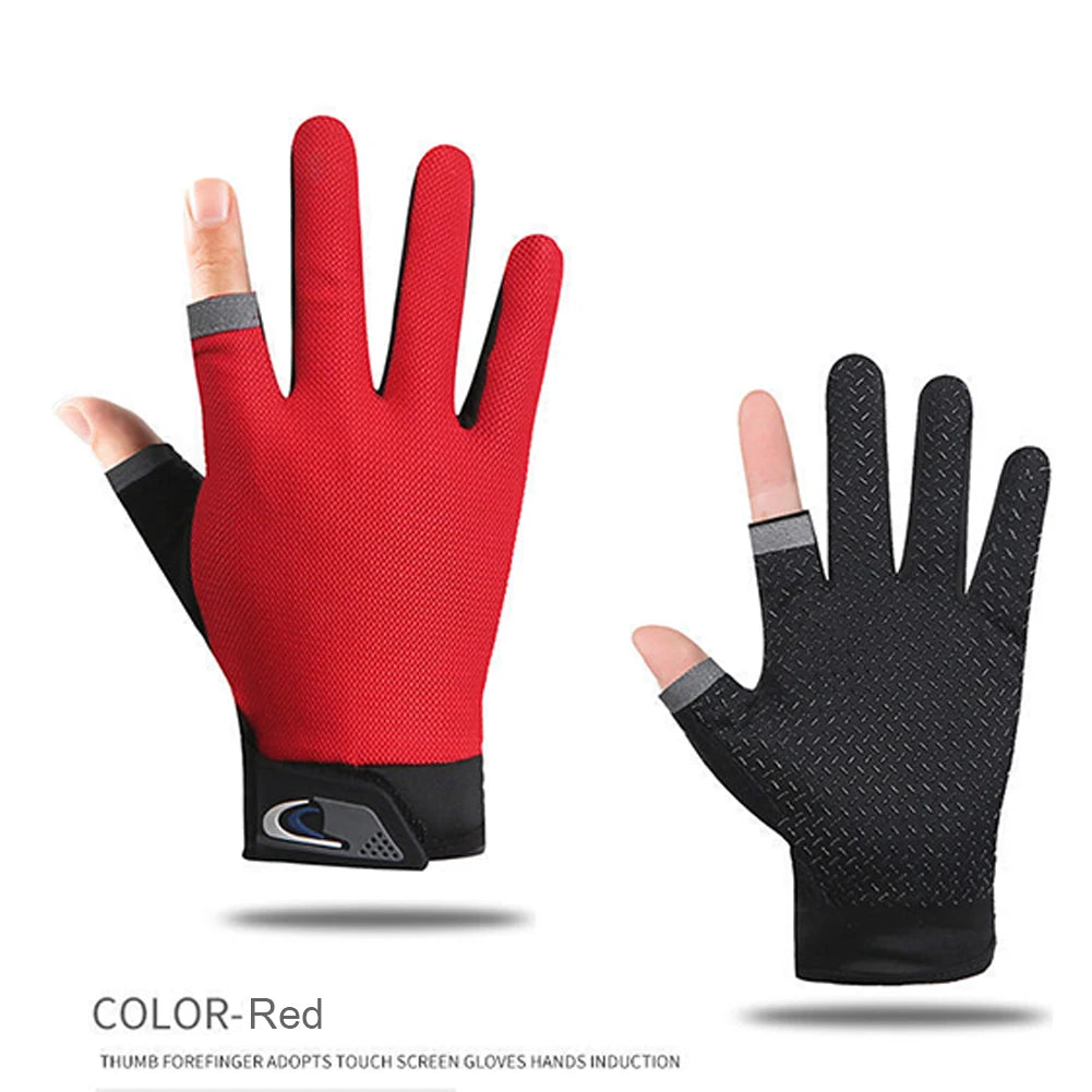 Winter Fishing Gloves 2 Cut Fingers Sport Cycling Mitten Men Women Breathable Anti-slip Antiskid Fishing Wear Outdoor Fishing