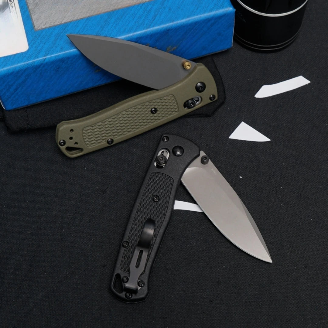 535 Outdoor Folding Knife (Military Green Grey Blade), Fiberglass Handle, Fishing, Hiking,