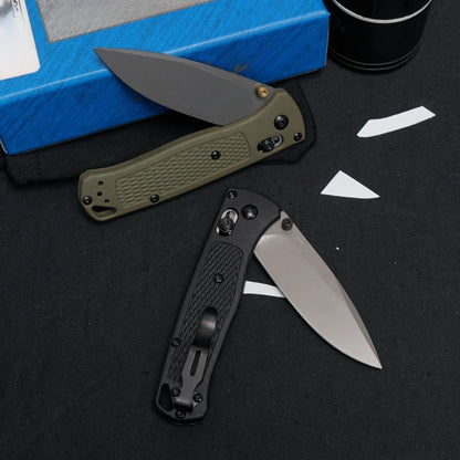 535 Outdoor Folding Knife (Military Green Grey Blade), Fiberglass Handle, Fishing, Hiking,