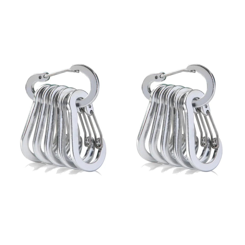 6/12Pcs Aluminum Alloy Carabiner Keychain Outdoor Camping Climbing Hiking Snap Clip Lock Buckle Hook