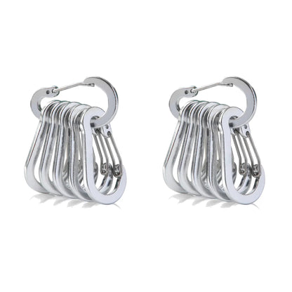 6/12Pcs Aluminum Alloy Carabiner Keychain Outdoor Camping Climbing Hiking Snap Clip Lock Buckle Hook