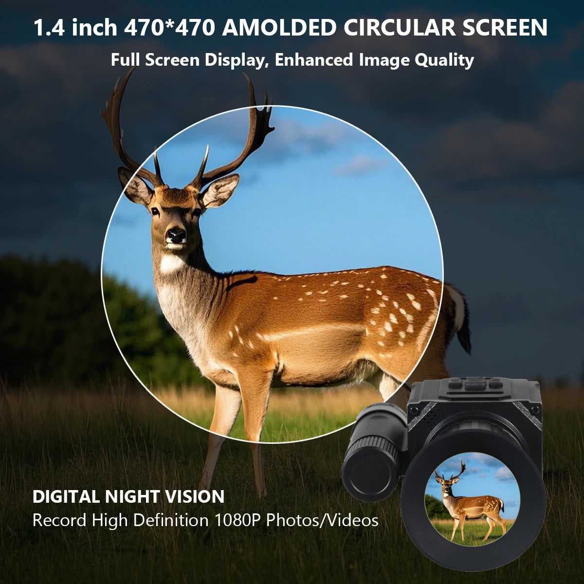 Megaorei NK006 Helmet Night Vision Monocular Long-Distance Infrared 5X Zoom 1080P