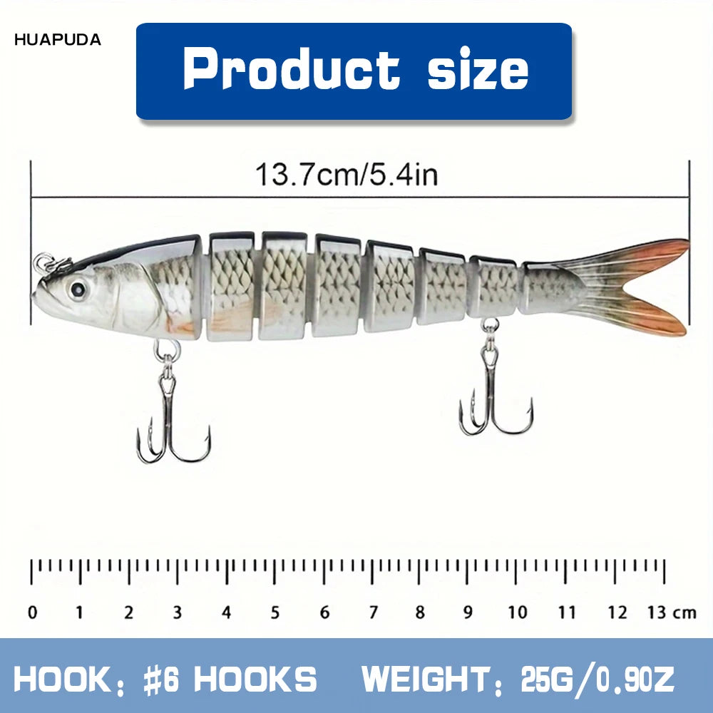 3 Pieces Freshwater and Saltwater Fishing Lures,  Realistic Bass Trout Crappie Swim Bait, Fishing Lure Set,