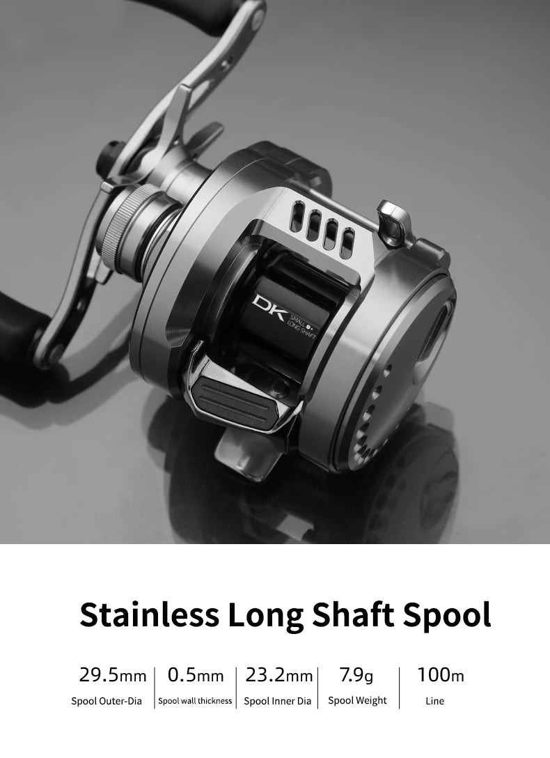 Kawa Fishing Reel Cast Drum Wheel DK100/150/200 Drag 7/15kg Casting Reel12+1BB Weigt 188/203g Metal Body Handle With Rubber Knob