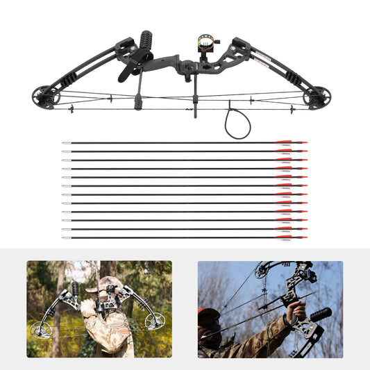 Compound Bow Arrow Set Right Hand Archery Compound Bows Draw Weight 30-55lbs,Adjustable  310fps