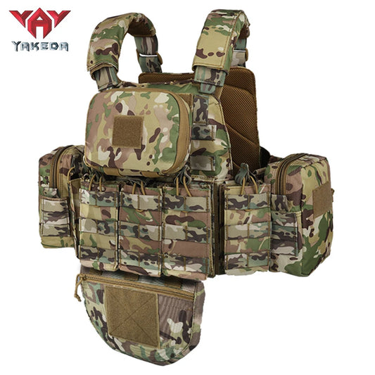 YAKEDA   Five piece equipment bag training vest, detachable and expandable, waterproof, wear-resistant and tear resistant