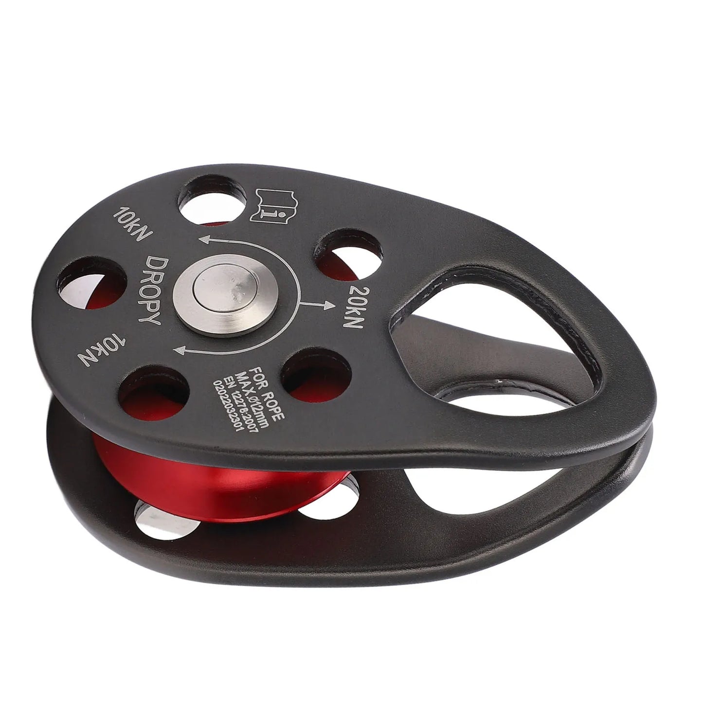 Portable Climbing Pulley Aluminum Alloy Single Fixed Swing Pulley 20KN Large Load Bearing Ascender For Rock Climbing