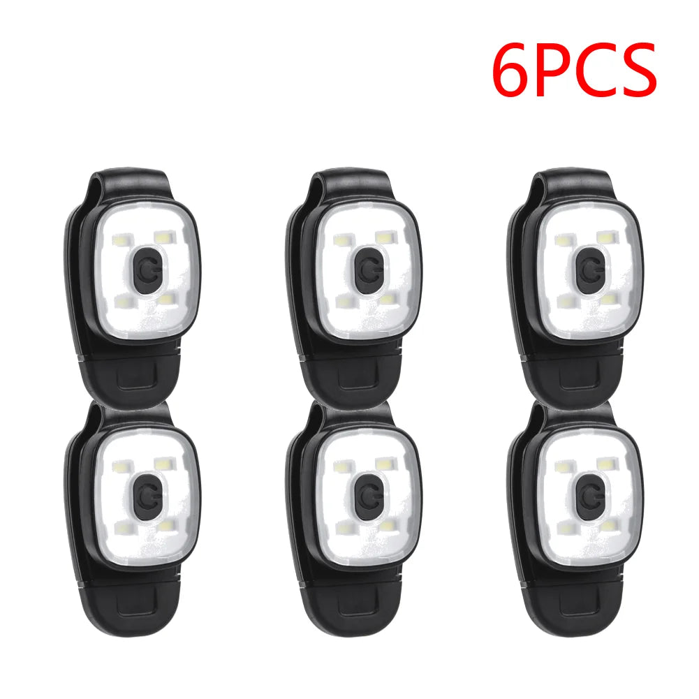 2-10PCS LED Clip Flashlight USB Charging LED Multifunction Lightweight Warning Lights for Night Walking