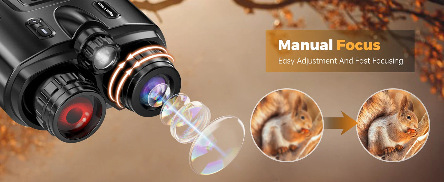 Night Vision Binoculars 4K Infrared 5000mAH Rechargeable 8X Digital Zoom 600 Meters Darkness Goggles for Hunting & Surveillance