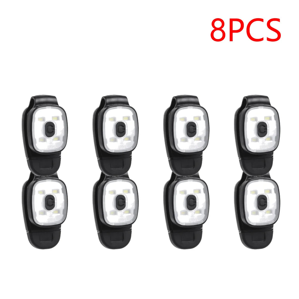 2-10PCS LED Clip Flashlight USB Charging LED Multifunction Lightweight Warning Lights for Night Walking