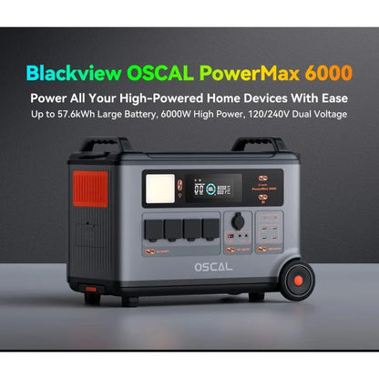 Oscal PowerMax 6000 Portable Power Station 4 X AC(Total 6000W)3.6KWH Battery Emergency Mobile Power Bank for Outdoor CampingHome