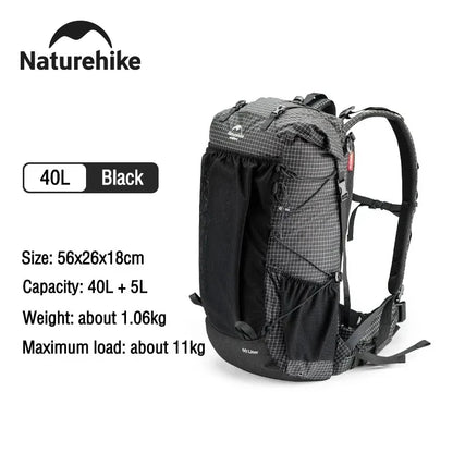 Naturehike Outdoor Mountain Backpack 60+5L Waterproof High Capacity With Rain Cover