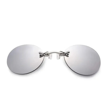 1-2PCS Clip On Nose Glasses Round Rimless Matrix Morpheus Sunglasses