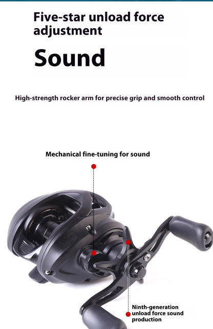 New Lufaxi Unparalleled 7.1: 1 Baitcast Fishing Reels DC 160g Electronic Brake All-metal Bait Cast
