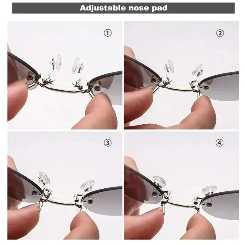 1-2PCS Clip On Nose Glasses Round Rimless Matrix Morpheus Sunglasses