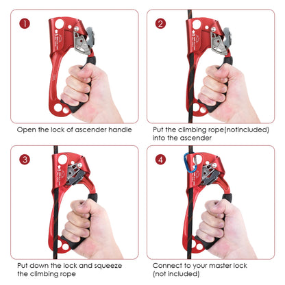 Hand Ascender Vertical Rope Ascender Rock Climbing Equipment 140kg Bearing Capacity