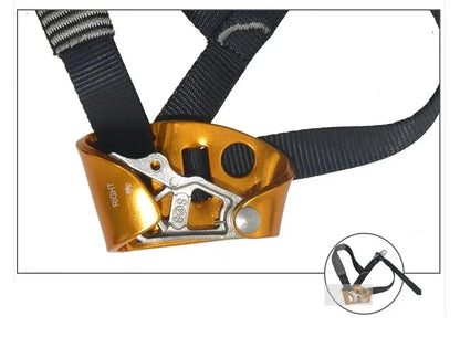 Outdoor Foot Ascender SRT Rock Climbing Riser With Pedal Belt Grasp Rope Gear Anti Fall Off Left Right Foot Ascend