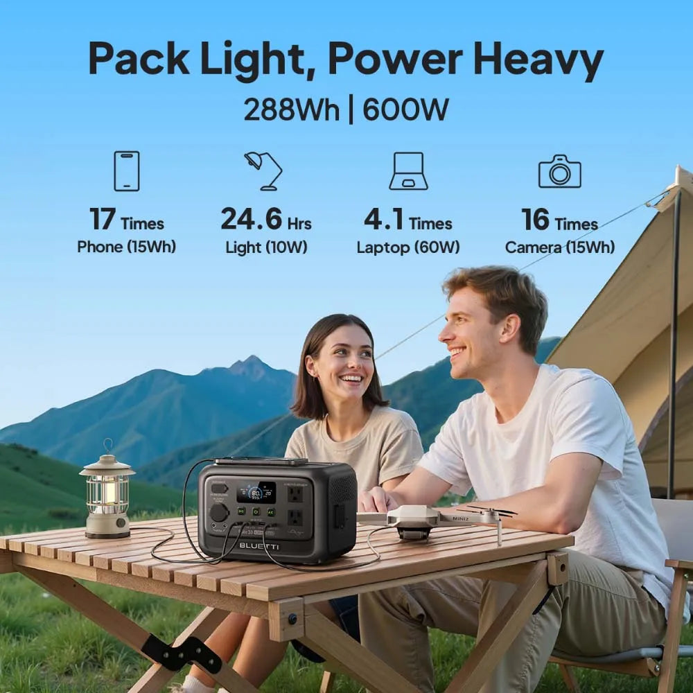 【Renew】BLUETTI Elite 30 V2 Portable Power Station 288Wh 600W Peak Large Capacity Solar Generator