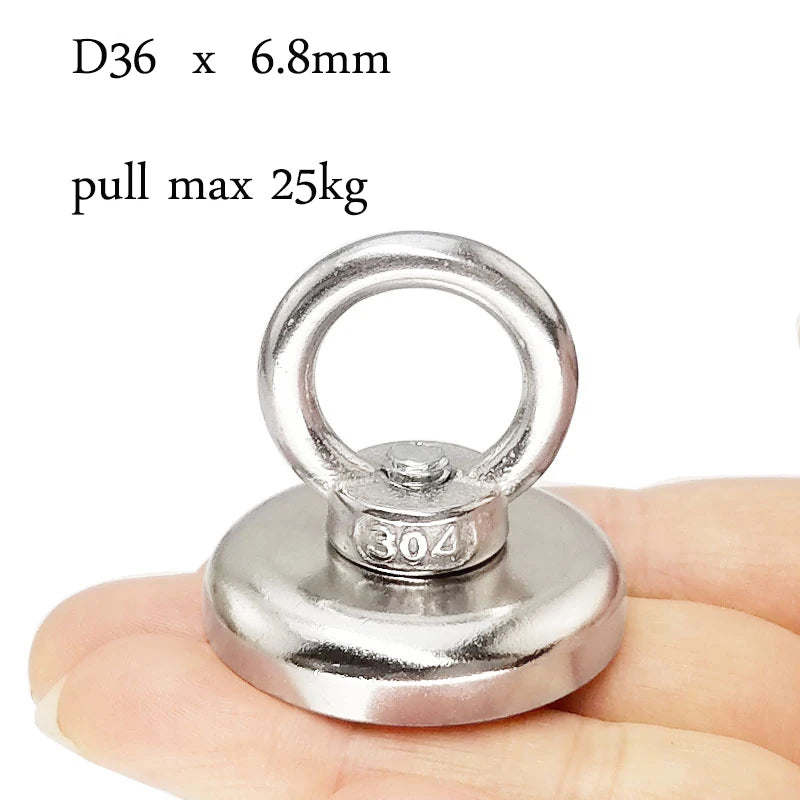 , Powerful Search Magnet with Eyebolt For Salvage Magnetic Fishing