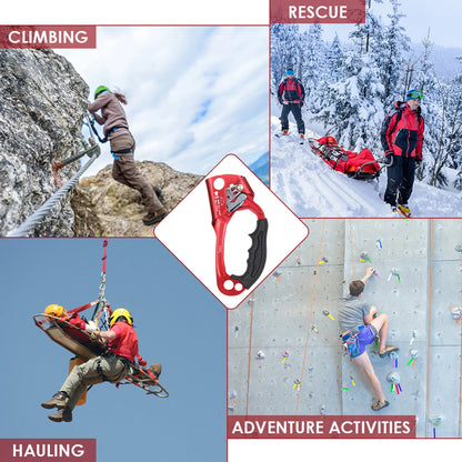 Hand Ascender Vertical Rope Ascender Rock Climbing Equipment 140kg Bearing Capacity