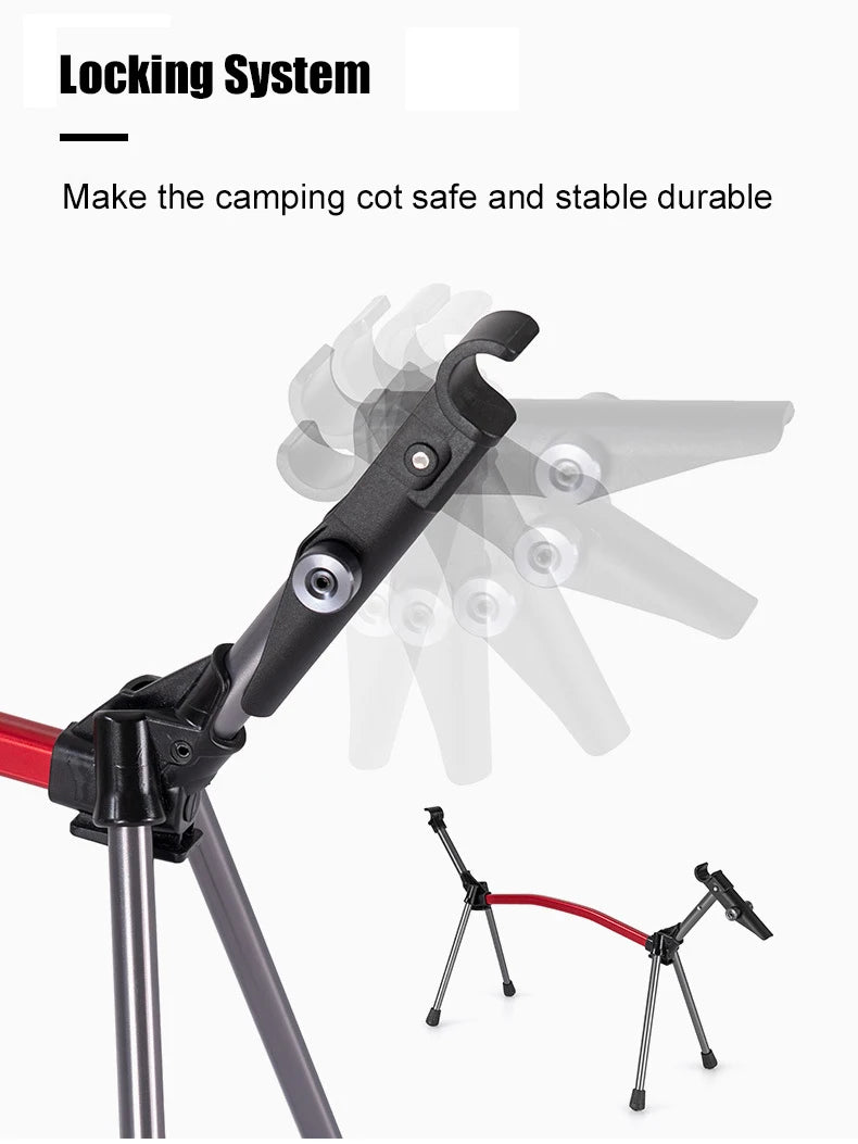 WESTTUNE Camping Cot with Leg Extenders Portable Folding Bed Ultralight Aluminum Alloy