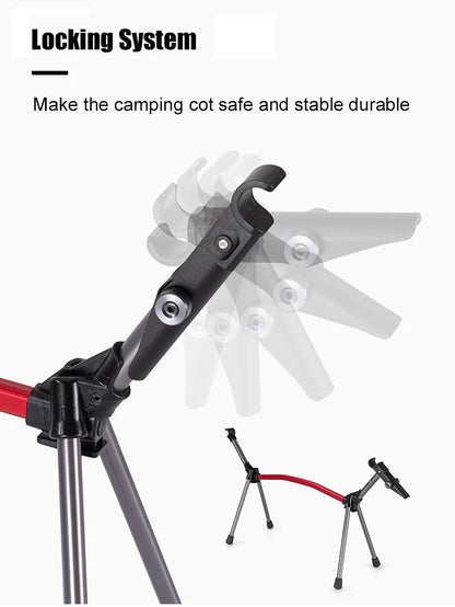 WESTTUNE Camping Cot with Leg Extenders Portable Folding Bed Ultralight Aluminum Alloy