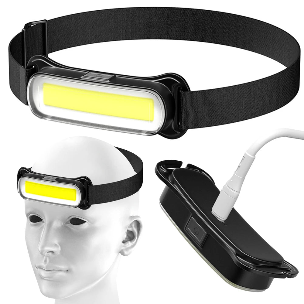 USB Rechargeable LED Headlamp 3 Modes Flashlight Waterproof Head Light Adjustable