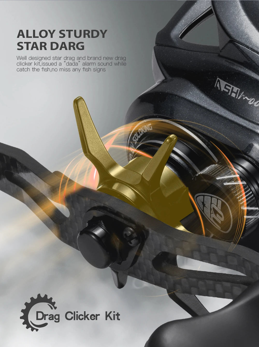 SOLOKING ASHMOON Alloy Baitcasting Reel 12+1BB 6KG Power Long Handle
