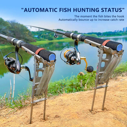 1-5pcs Automatic Fishing Rod bracket holders Stainless Steel pole stand Support double spring
