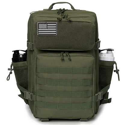 45L tactical backpack for outdoor sports hiking climbing travel with bottle holder