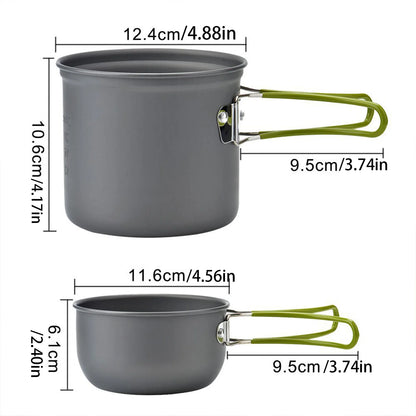 Outdoor Tableware Camp Cooking Set Portable Cook Gear Aluminum Alloy Cookware Sets