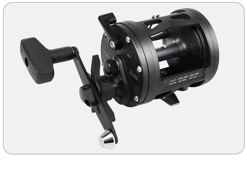 BILLINGS Trolling Drum Fishing Reels 33LB Max Drag 3.8:1 Gear Ratio High Toughness Body