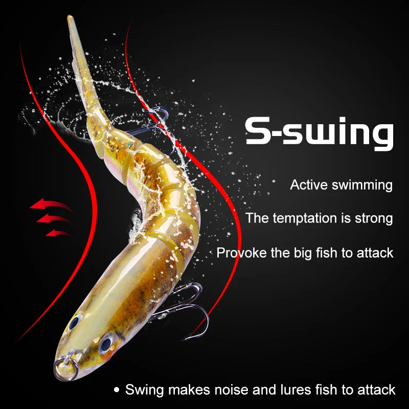 12pcs 12.8cm 18g Fishing Wobbler Lifelike 8 Segment Swimbait Crankbait Slow Sinnking Isca Artificial Lure Fishing Tackle