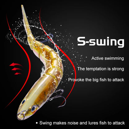 12pcs 12.8cm 18g Fishing Wobbler Lifelike 8 Segment Swimbait Crankbait Slow Sinnking Isca Artificial Lure Fishing Tackle