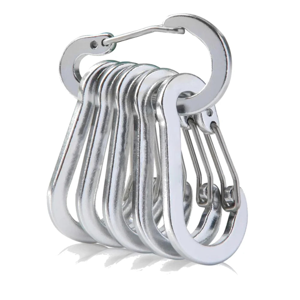 6/12Pcs Aluminum Alloy Carabiner Keychain Outdoor Camping Climbing Hiking Snap Clip Lock Buckle Hook