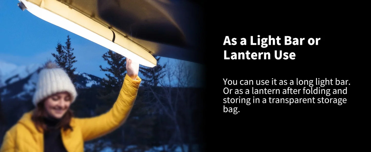 SELORSS Solar Camping Lantern 2000mAh Folding  Waterproof 3 Warm Light for Hiking Camping Fish USB-Type C