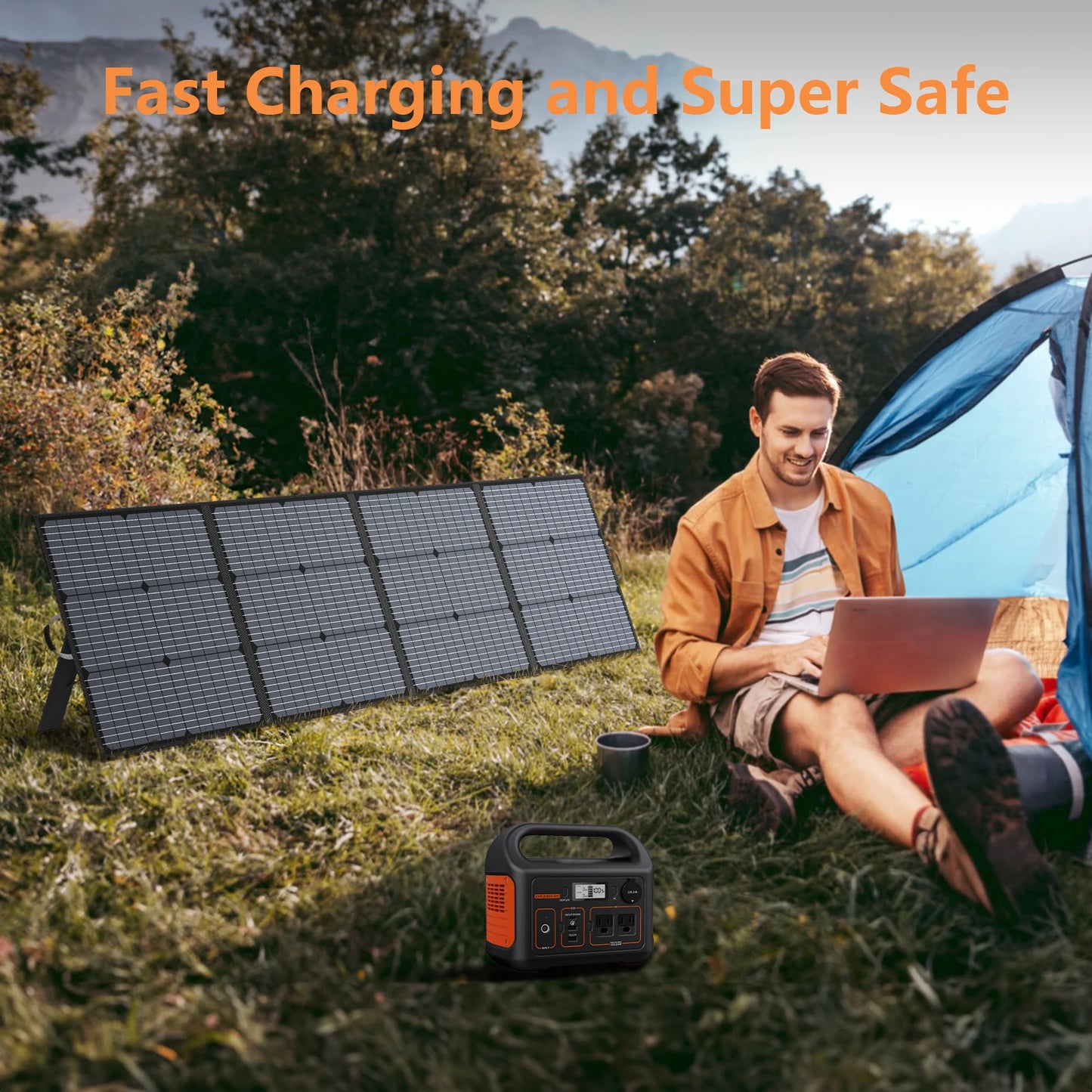 MHPOWOS Portable Solar Charger 40V 220W Foldable Solar Panel Kit