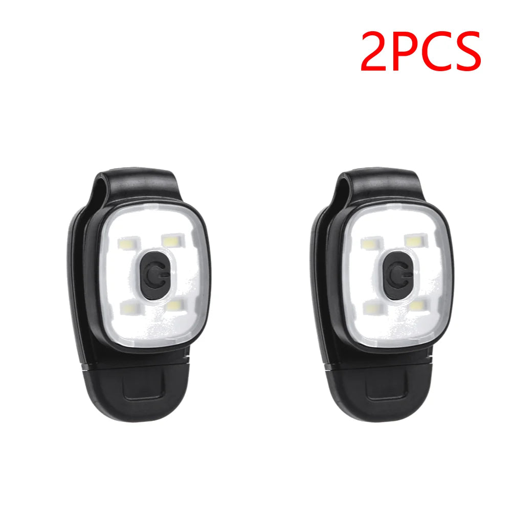 2-10PCS LED Clip Flashlight USB Charging LED Multifunction Lightweight Warning Lights for Night Walking