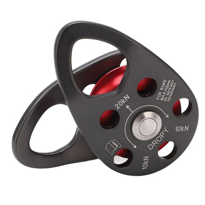 Portable Climbing Pulley Aluminum Alloy Single Fixed Swing Pulley 20KN Large Load Bearing Ascender For Rock Climbing