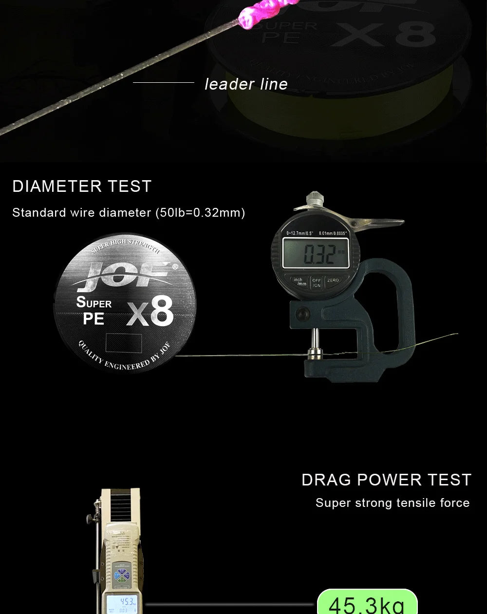 JOF 8 Strands 1000M 500M 300M Carp Fishing Line Braided PE Multifilament X8 Threads Weaves 20-100LB Peche Accessoire